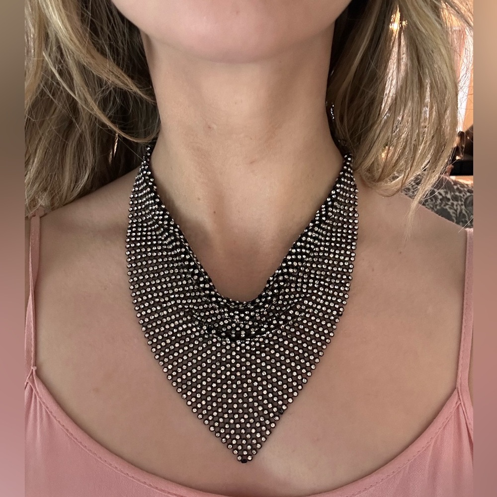Free People Metallic Sparkle Scarf Necklace